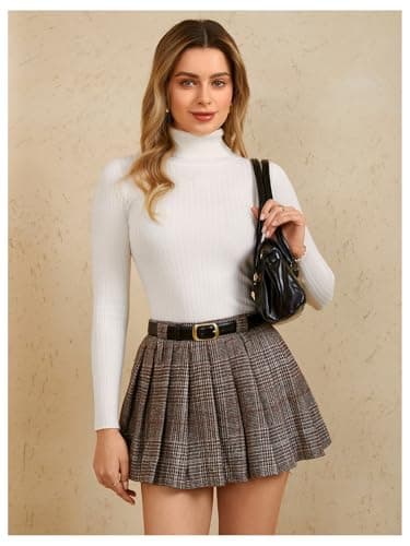 MakeMeChic Women's Tartan Plaid Mini Skirt with Drop Waist