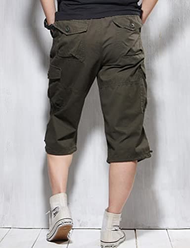 Long cargo shorts for men