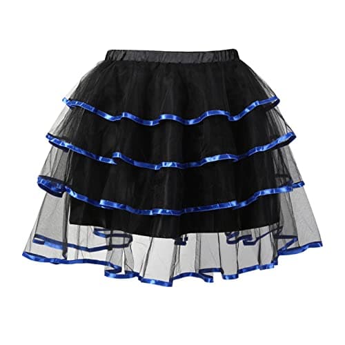 Y2K Ruffle Goth Punk Women's Mini Skirt — Dark Blue