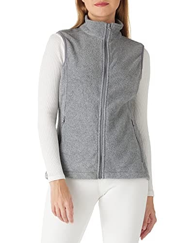 Outdoor Ventures Women's Polar Fleece_zip Vest with Pockets Warm Sleeveless Coat Vest — Light Grey Heather