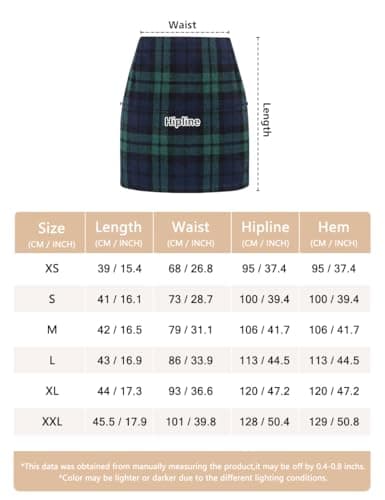 Women's Plaid Wool Mini Skirt for Fall and Winter