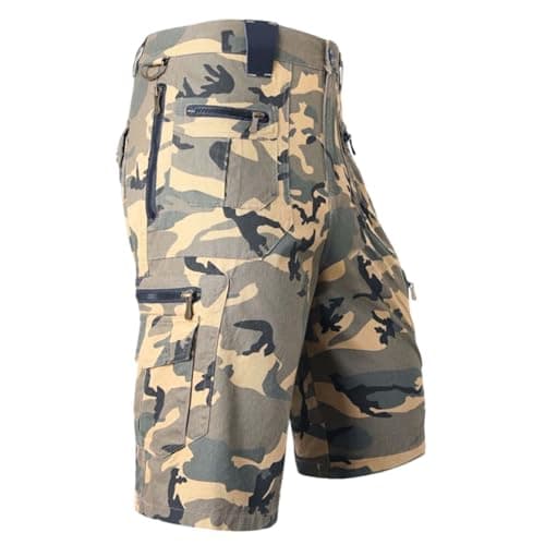 Quick Dry Mens Casual Tactical Cargo Shorts Outdoor Hiking — Camouflage