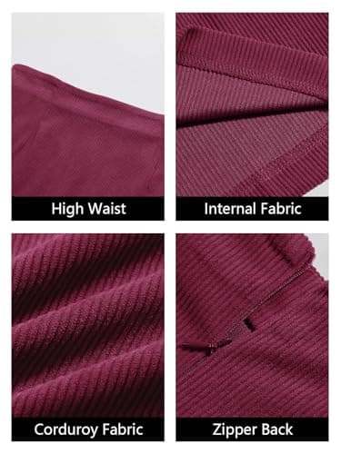 Wenrine Women's High Waist Mini Corduroy A-Line Skirt