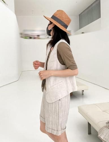 Lightweight Linen Vest for Women: Casual Sleeveless Blazer for Spring/Summer