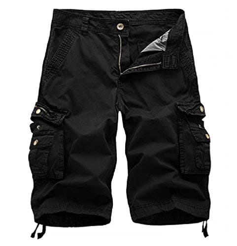 Littleking Men's Camo Cargo Shorts with Multi-Pockets Casual Outdoor Wear