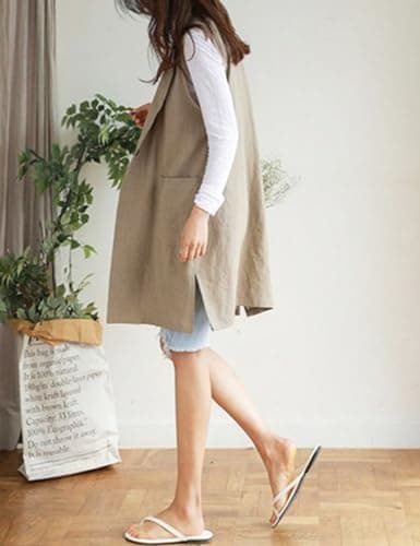 Lightweight Linen Vest Sleeveless Blazer Jacket