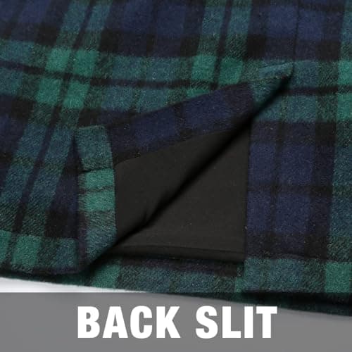 Women's Plaid Wool Pencil Skirt for Fall and Winter