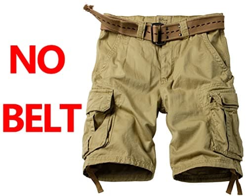 AKARMY Men's Camo Cargo Shorts with Multiple Pockets Casual Cotton Shorts — Khaki