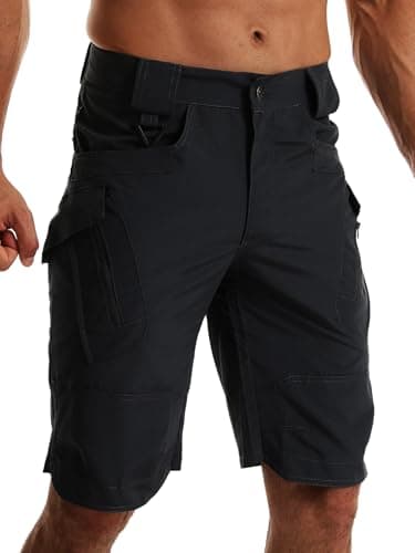 YAXHWIV Men's Lightweight Waterproof Cargo Shorts with Pockets