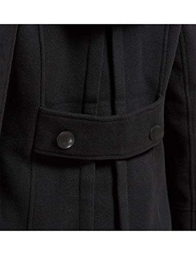 Tanming Women's Warm Double Breasted Wool Pea Coat Jacket with Hood