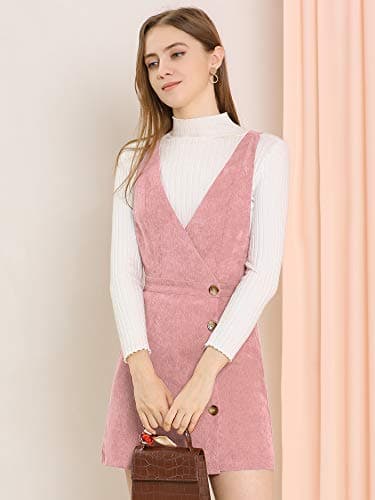Allegra K Women's Mini Vintage A-Line Bib ChristmasOverall Pinafore Dress