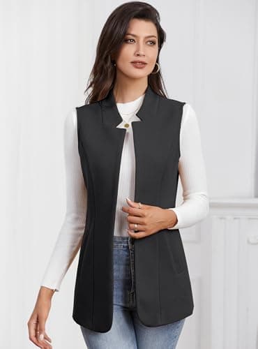 Sleeveless Wool Vest for Women - Fall/Winter Outerwear