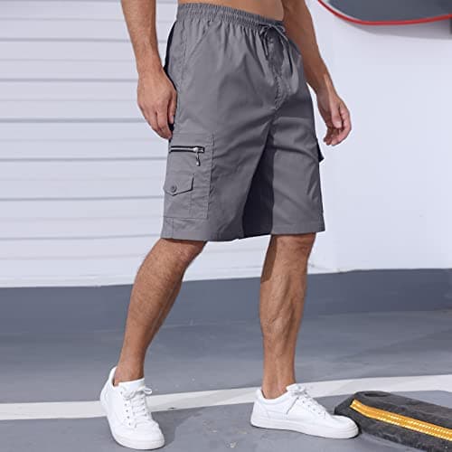 CTU Men's Elastic Waist Cargo Shorts with Multi-Pocket
