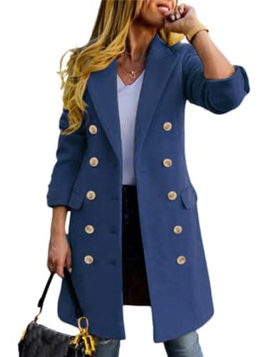 Women's Wool Peacoat for Fall and Winter — Misty Blue