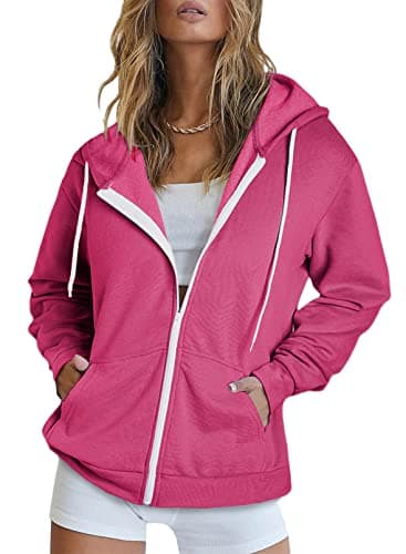 Women's Zip Up Hoodie Sweatshirt Jacket Coat — A Rose