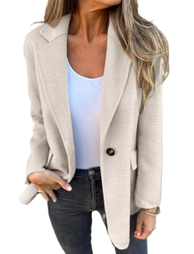 IDEALSANXUN Women's Wool Blaze Jacket Coat Fall Winter — Beige