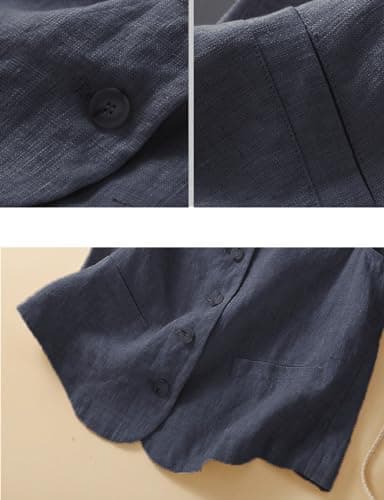 Women's Linen Sleeveless Blazer for Spring and Summer
