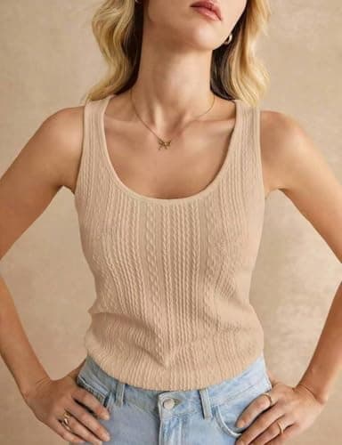 IDEALSANXUN Women's Sleeveless Ribbed Pullover Sweater Vest Top