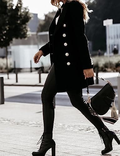 IDEALSANXUN Women's Mid-Length Double Breasted Wool Trench Coat 2024
