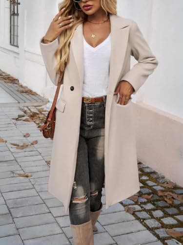 IDEALSANXUN Women's Long Wool Trench Coat Peacoat Jackets