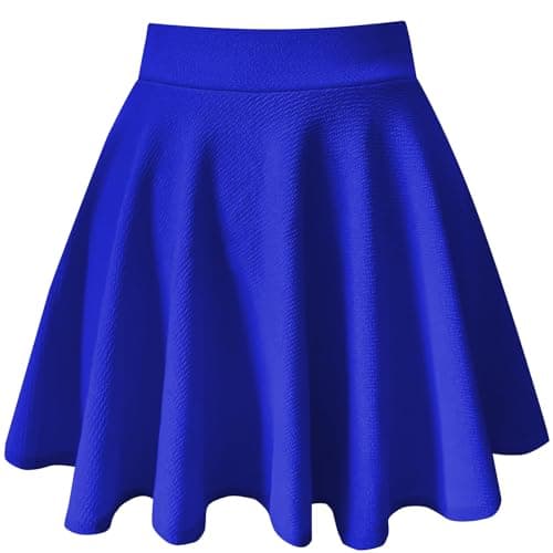 Women's Mini Flared A-Line Stretchy Party Skirts with Shorts — Royal Blue