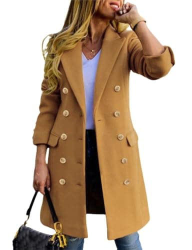 Women's Wool Peacoat for Fall and Winter — Camel