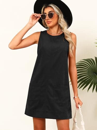 Caracilia Women's 2025 Trendy Corduroy Overall Mini Dress