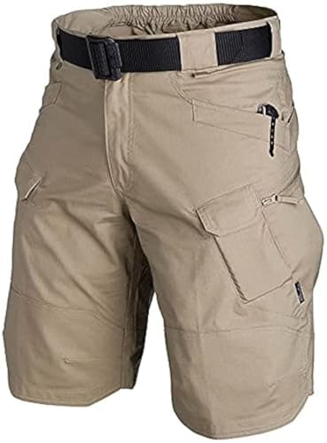 AUTIWITUA Men's Waterproof Tactical Cargo Shorts for Hiking and Fishing