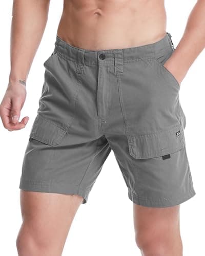 VAYAGER Men's Lightweight Cotton Cargo Shorts with Multiple Pockets