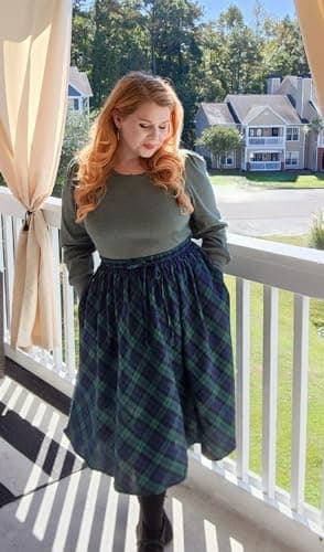 Carcos Plus Size High Waist Flowy A-Line Mini/Midi Skirt XL-5XL