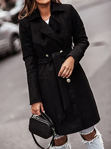 Women's Double Breasted Wool Coat for Fall and Winter