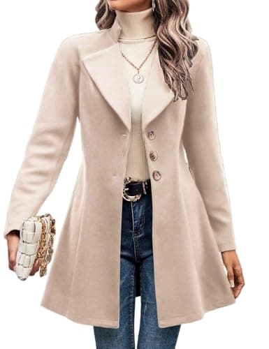 IDEALSANXUN Women's Trendy Wool Peacoat & Blazer Jackets — Beige