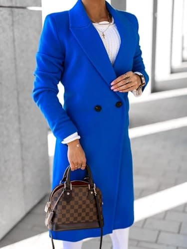 Women's Long Wool Peacoat for Winter and Fall
