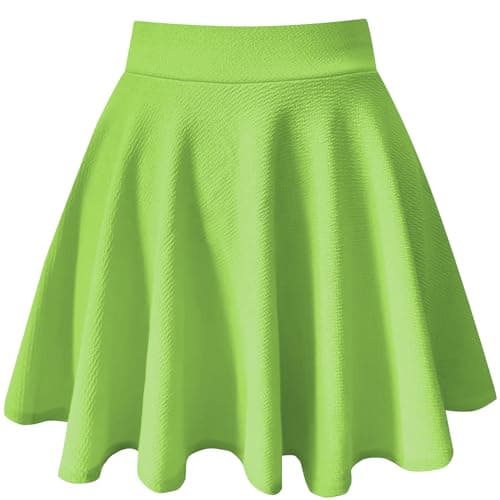 Women's Mini Flared A-Line Stretchy Party Skirts with Shorts — Sprout Green