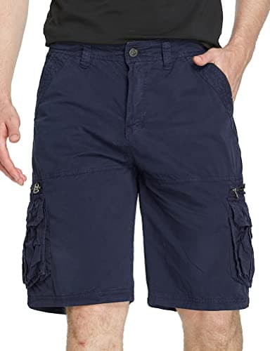 Men's Cargo Shorts with Multi-Pockets — Navy Blue