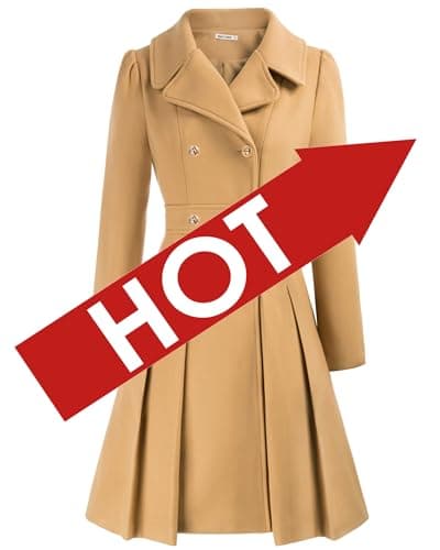 GRACE KARIN Women's Trench Coat Notch Lapel Double Breasted Pea Coat Jacket — Khaki