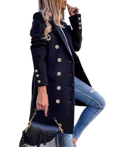 Women's Wool Peacoat for Fall and Winter — Navy