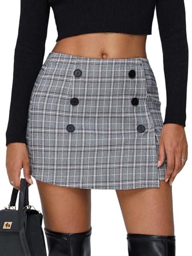 Plaid Bodycon Mini Skirts for Women: Trendy Winter Y2K Fashion
