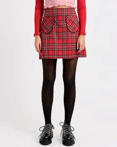 YEXPINE Women's High Waist Plaid Pencil Skirt