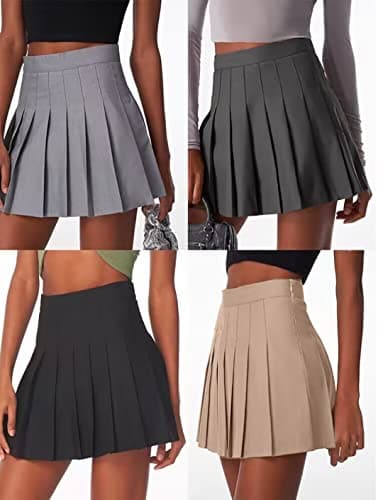 Yewsea High-Waisted Pleated Mini Skirt Skort for Women & Girls