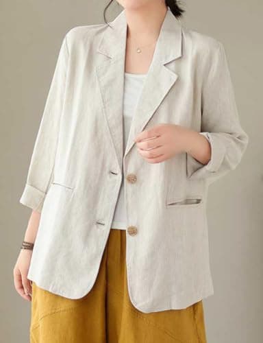 Cotton Linen Blazer for Women - Spring Summer 2024