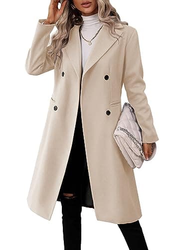 Danedvi Women's Slim Fit Double Breasted Pea CoatWinter Jacket