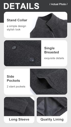 Women's Winter Wool Blend Pea Coat Casual Trench Coat