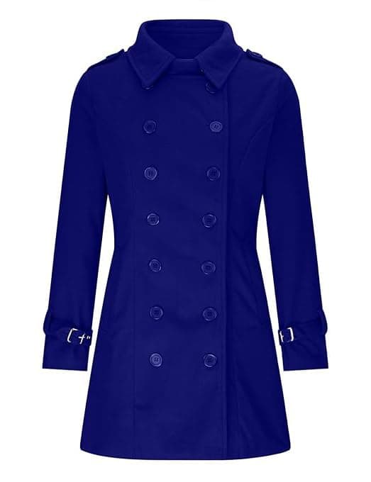 Women's Double Breasted Wool Pea Coat for Fall/Winter Fashion
