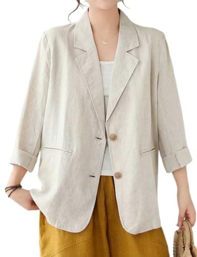 Cotton Linen Blazer for Women - Spring Summer 2024