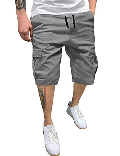IDEALSANXUN Men's Casual Cotton Cargo Shorts for Summer