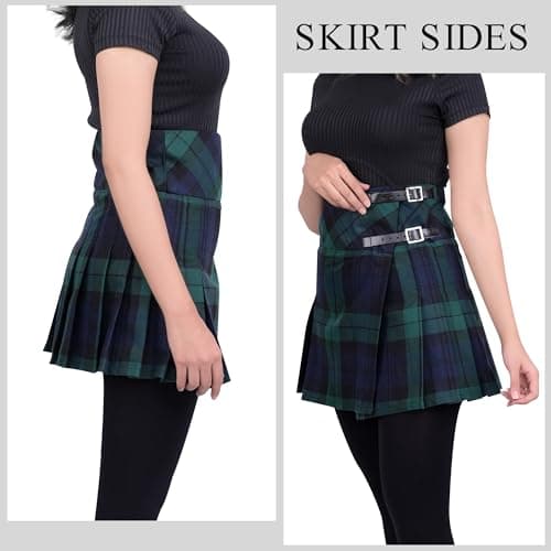Highland Redstone Women's Plaid Mini Kilt Skirt in Traditional Touch