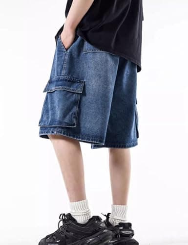 Y2K Baggy Jorts Men's Relaxed Fit Cargo Shorts Vintage Jeans