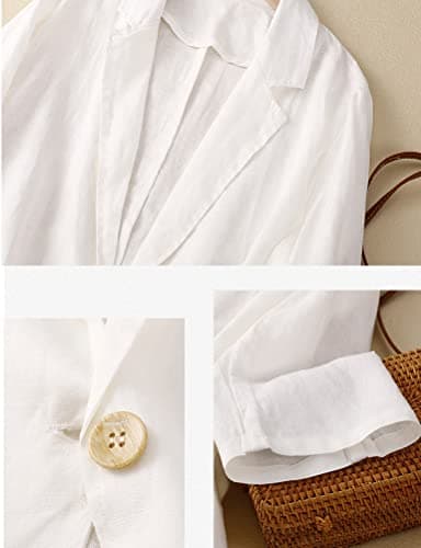 Cotton Linen Blazer Women Suit Jacket for Work