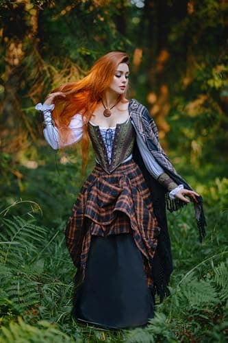 Scarlet Plaid High-Waist Skirt for Women with Pockets